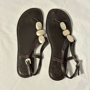 Brighton sandals brown leather with silver embellishments size 8